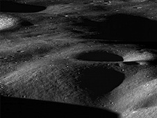 LRO image across the north rim of Cabeus Crater