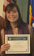 Ana Newhart with award