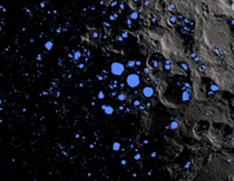 image of moon indicating areas of anomalous charge build up